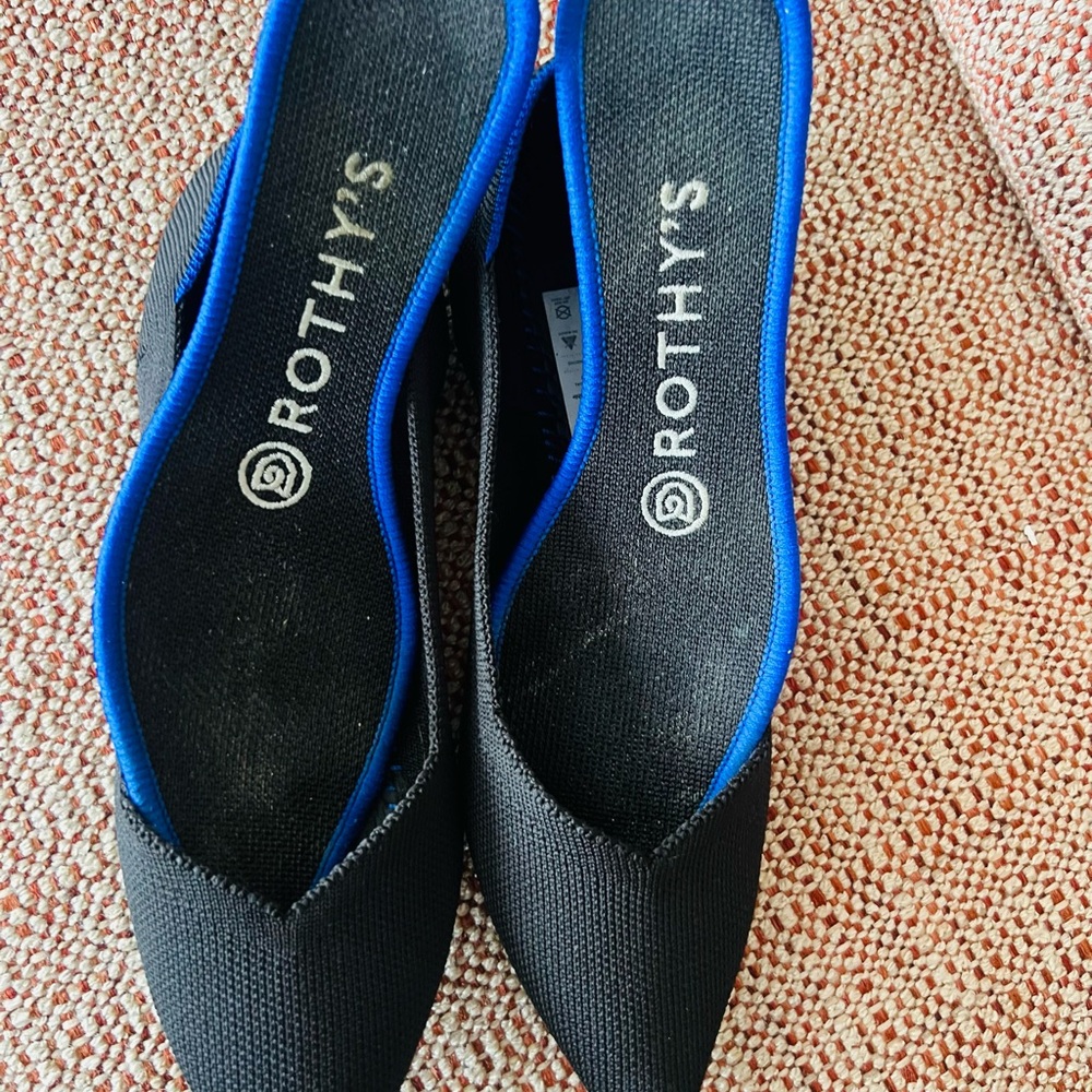 Rothy's Pointy Toe Ballerinas in Black - Picture 4 of 4